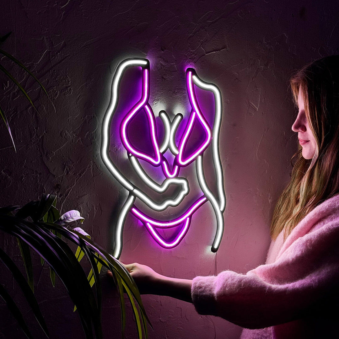 Bikini Girl - Neon Wall Art, | Hoagard.co