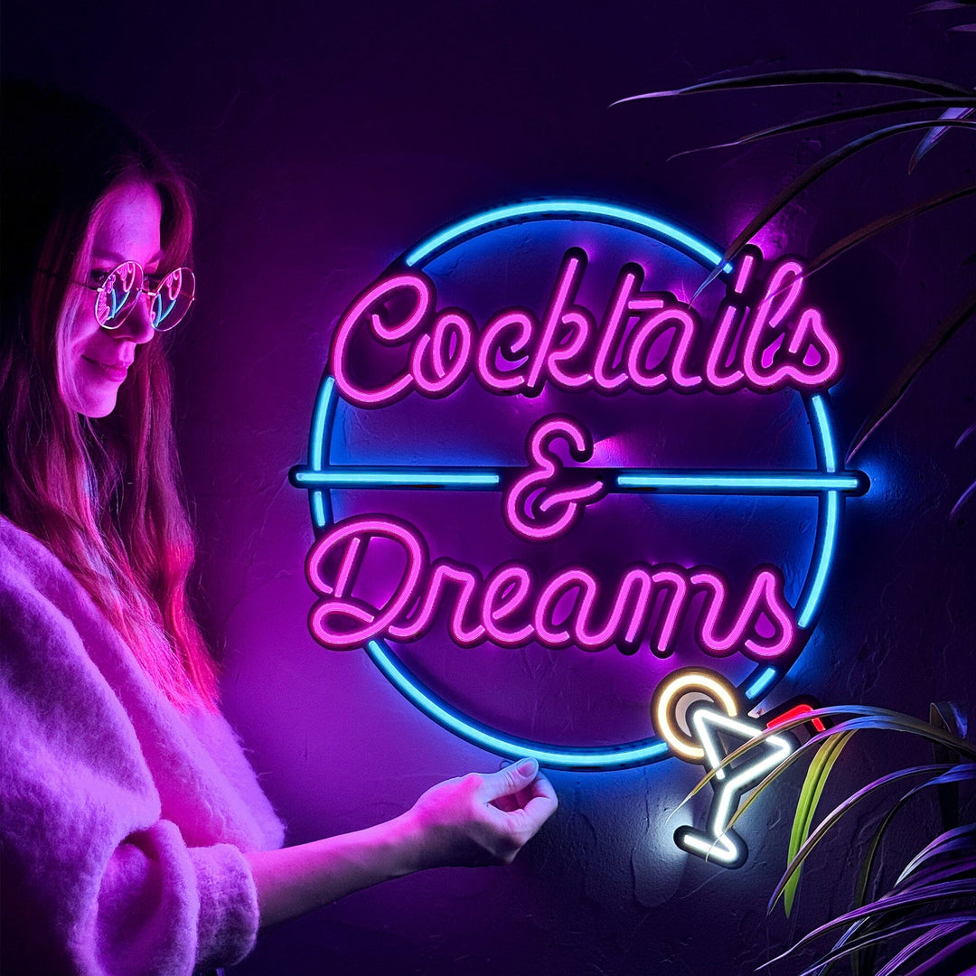 Cocktails and Dreams - Neon Wall Art, | Hoagard.co