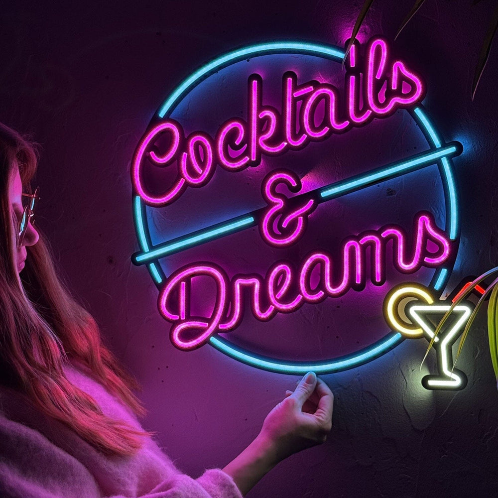 Cocktails and Dreams - Neon Wall Art, | Hoagard.co