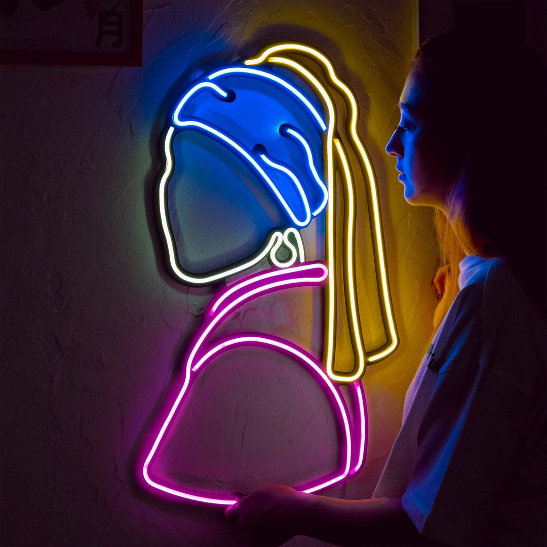 Meisje - Neon Wall Art, | Hoagard