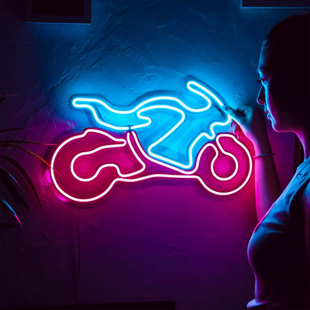 Motorcycle - Neon Wall Art, | Hoagard