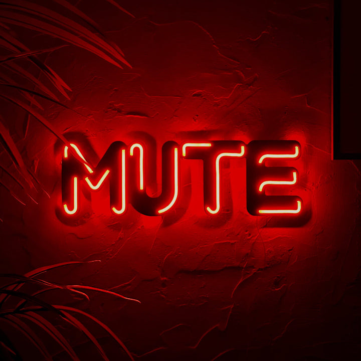 Mute - Neon Wall Art, | Hoagard