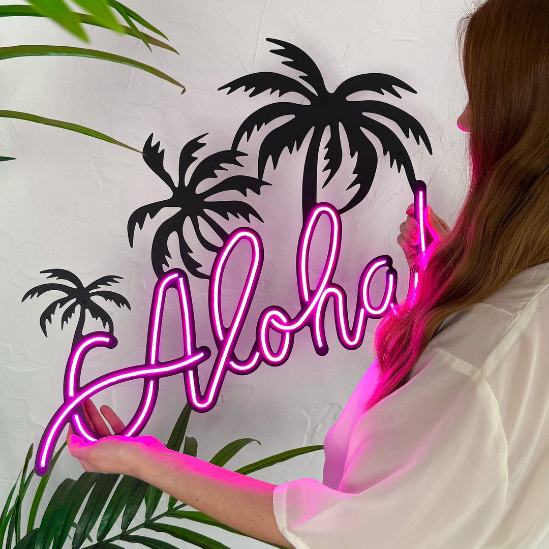 Aloha - Neon Wall Art, | Hoagard