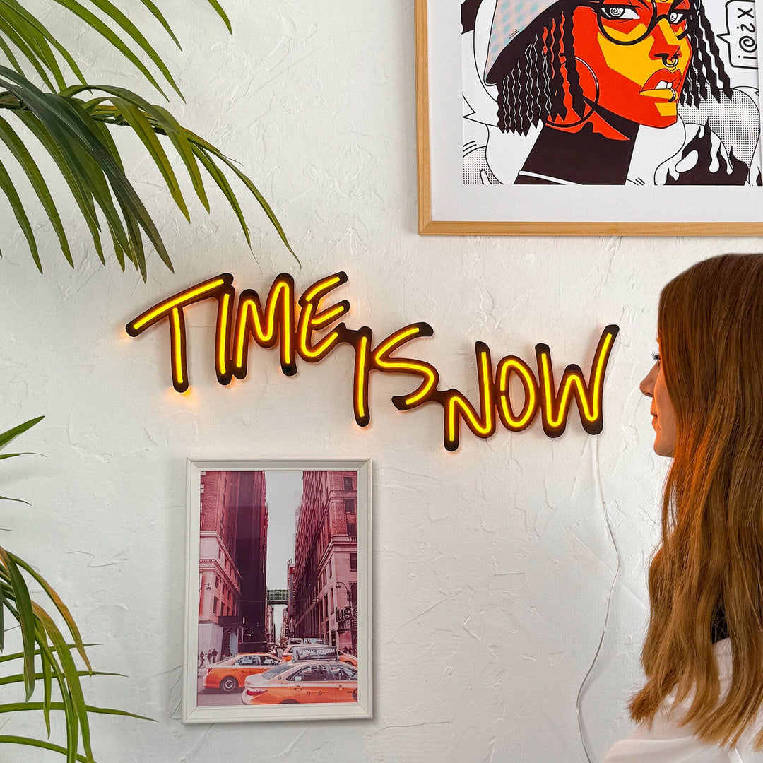Time Is Now - Neon Wall Art, | Hoagard