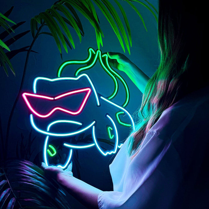 Bulbasaur - Neon Wall Art, | Hoagard.co