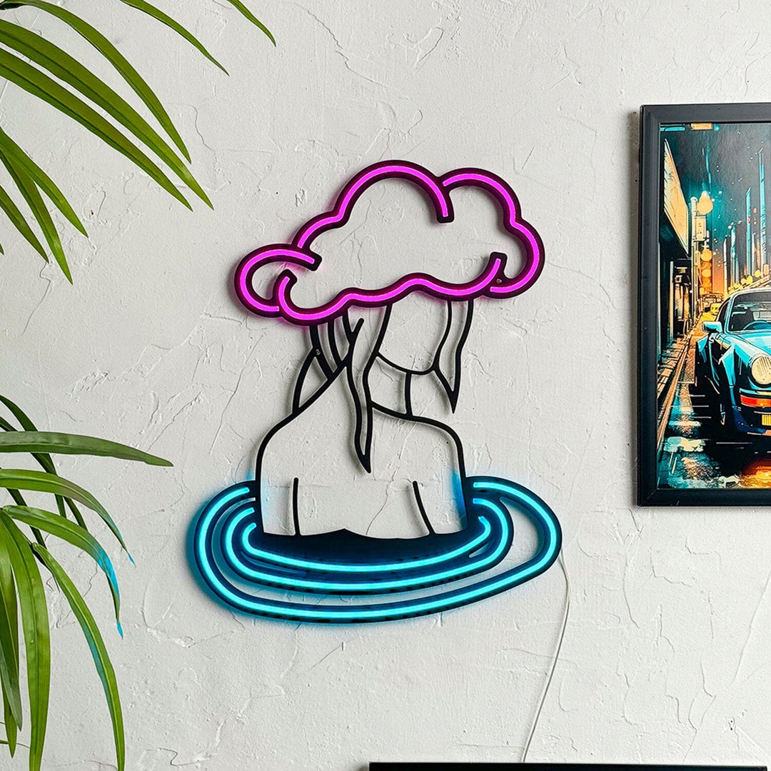 Rainy Girl - Neon Wall Art, | Hoagard.co