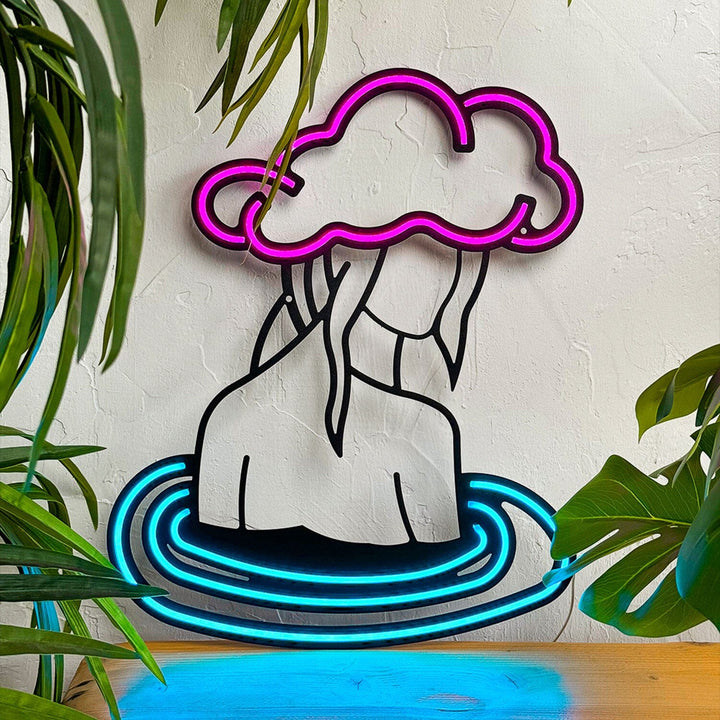 Rainy Girl - Neon Wall Art, | Hoagard.co