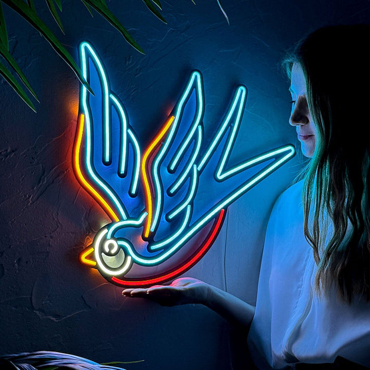 Sparrow - Neon Wall Art, | Hoagard.co