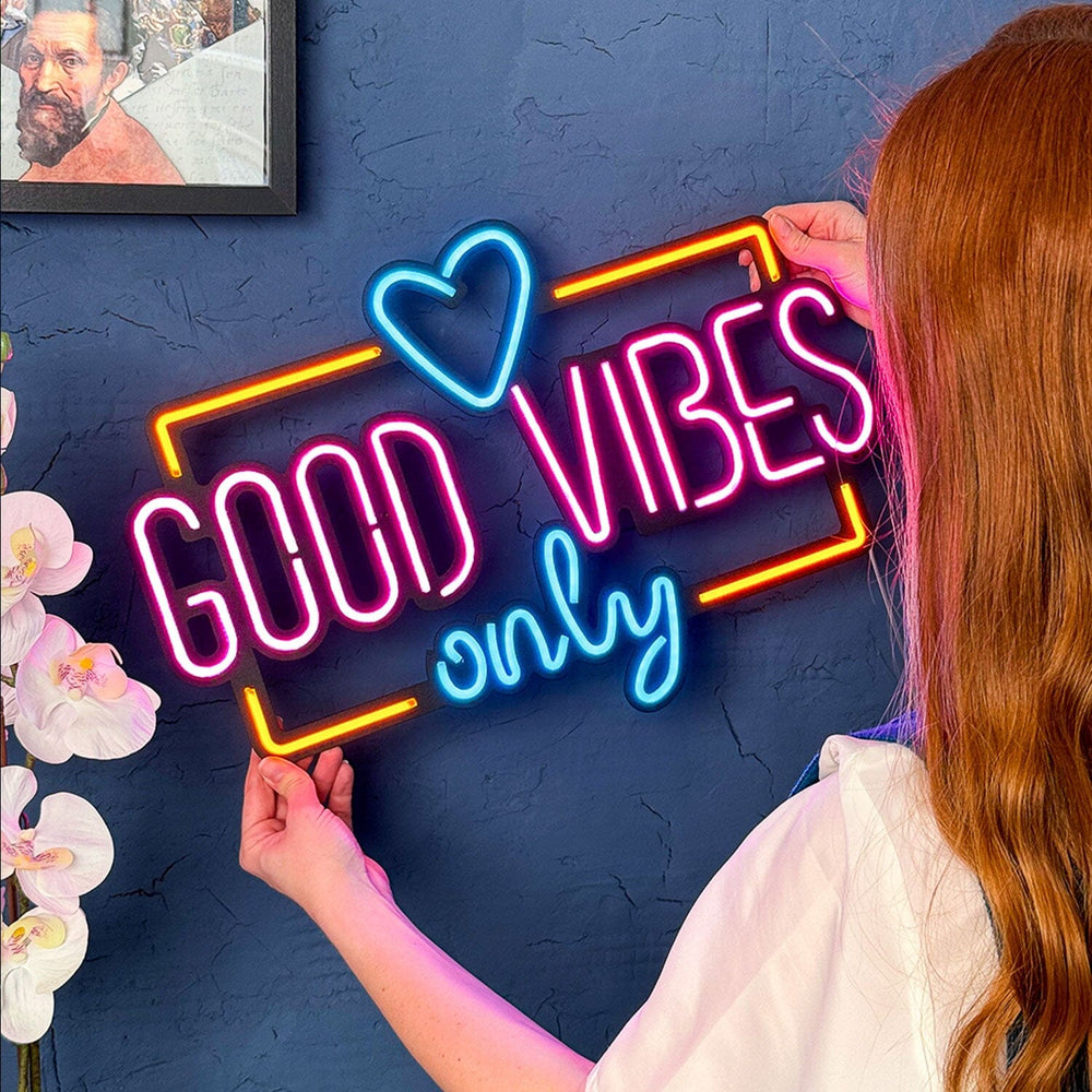 Good Vibes Only Love - Neon Wall Art, | Hoagard.co