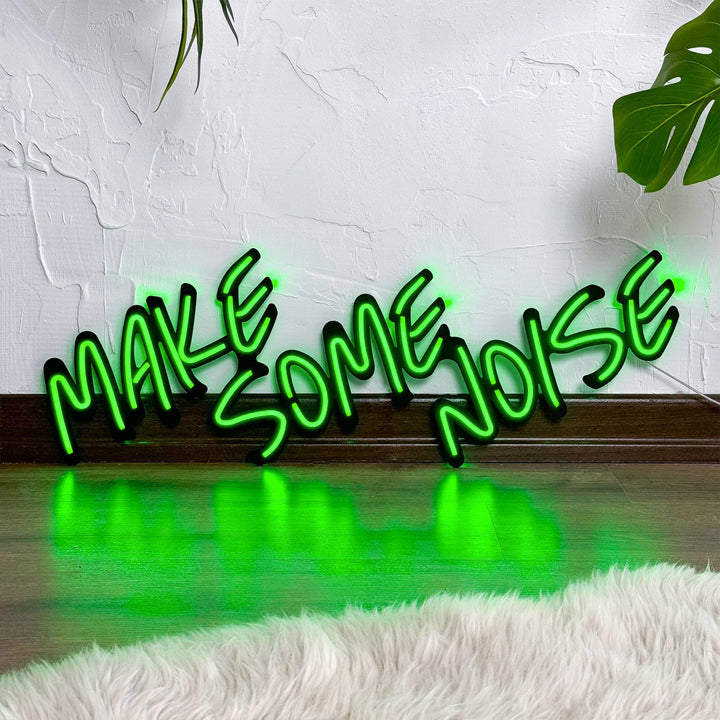 Make Noise - Neon Wall Art, | Hoagard