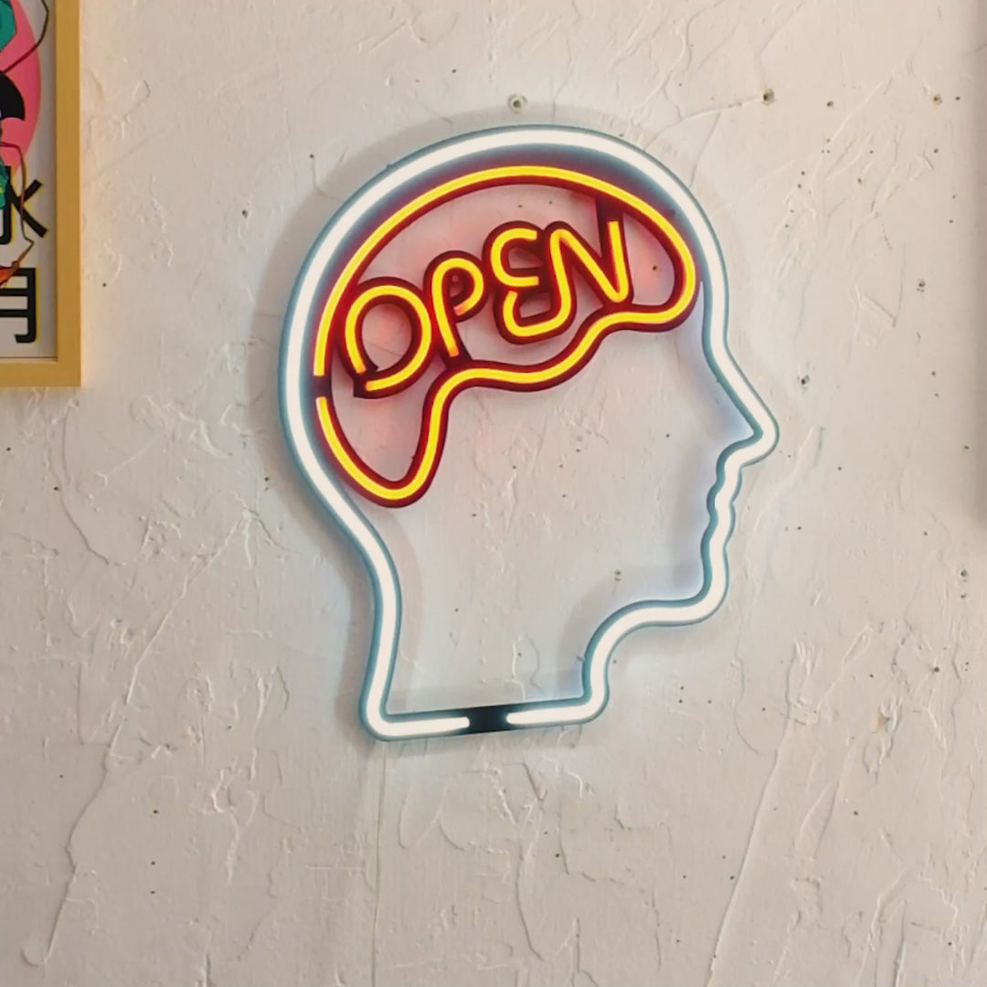 Open Mind Neon-Wandkunst