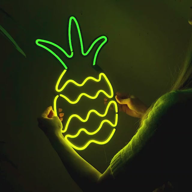 Ananas Neon Wandkunst