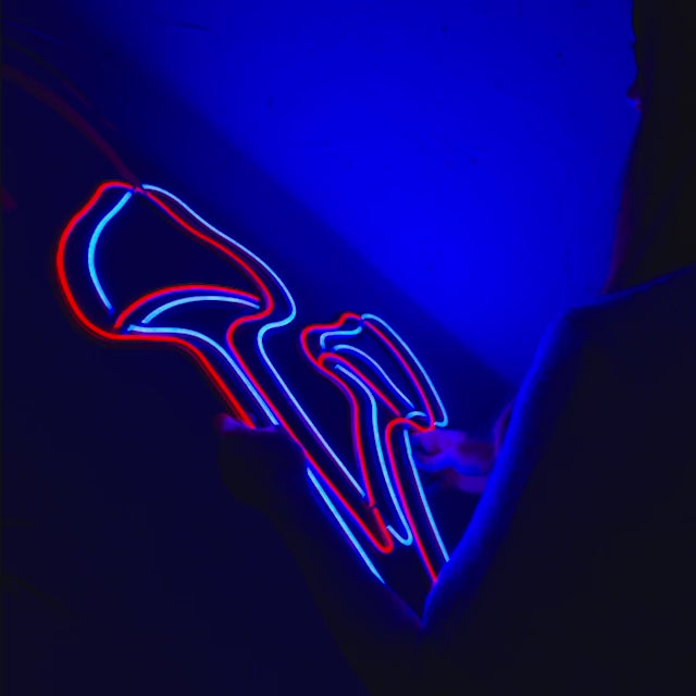 Pilze Neon Wandkunst