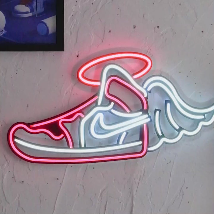 Fliegendes Jordan Neon Wandkunst