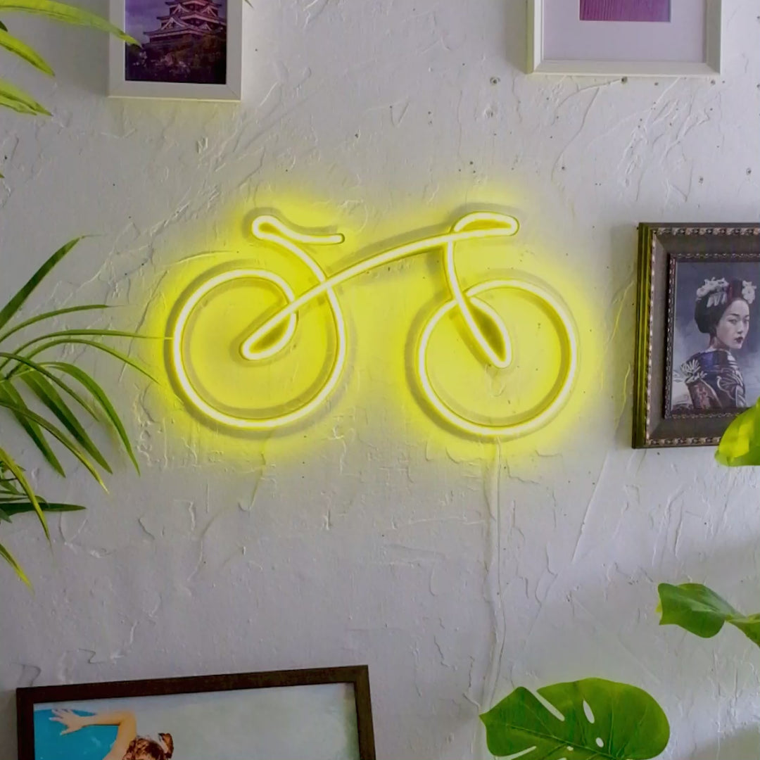 Arte della parete al neon di Bicicletta