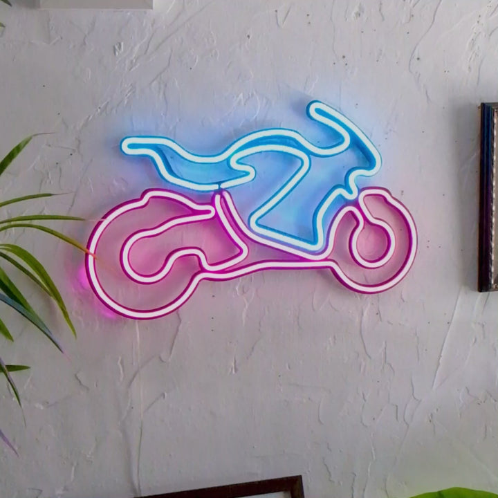 Motorrad Neon-Wandkunst