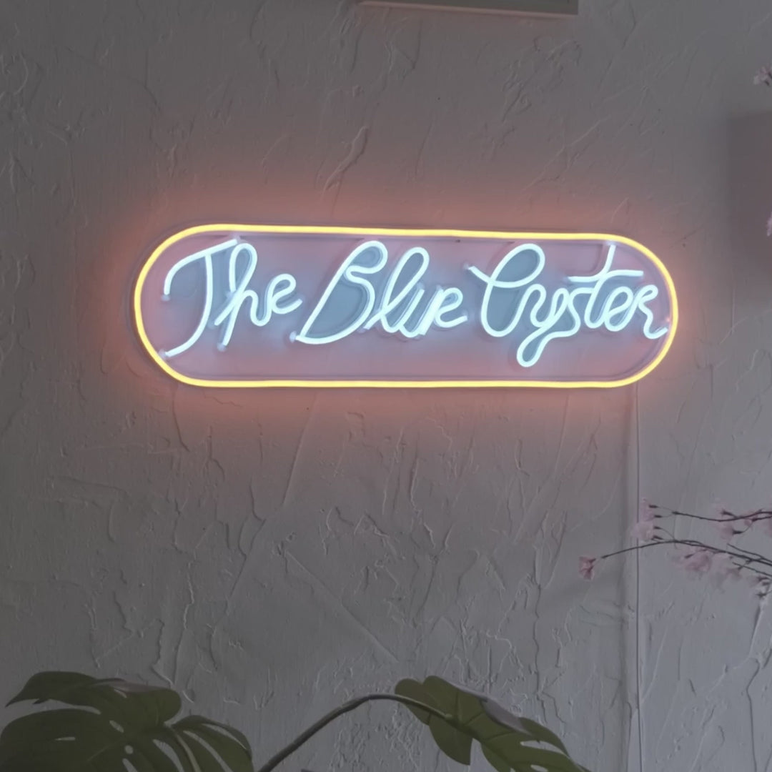Arte de pared de neón The Blue Oyster