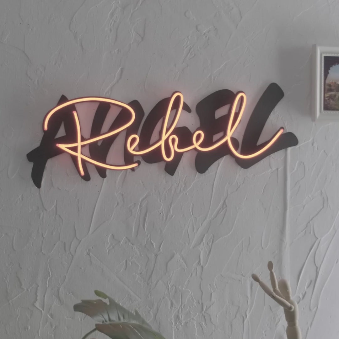 Arte della parete al neon Rebel Angel