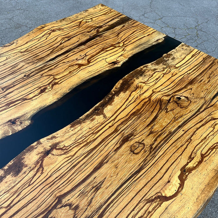 Pan Dining Table Marble Wood Epoxy Resin - , | Hoagard