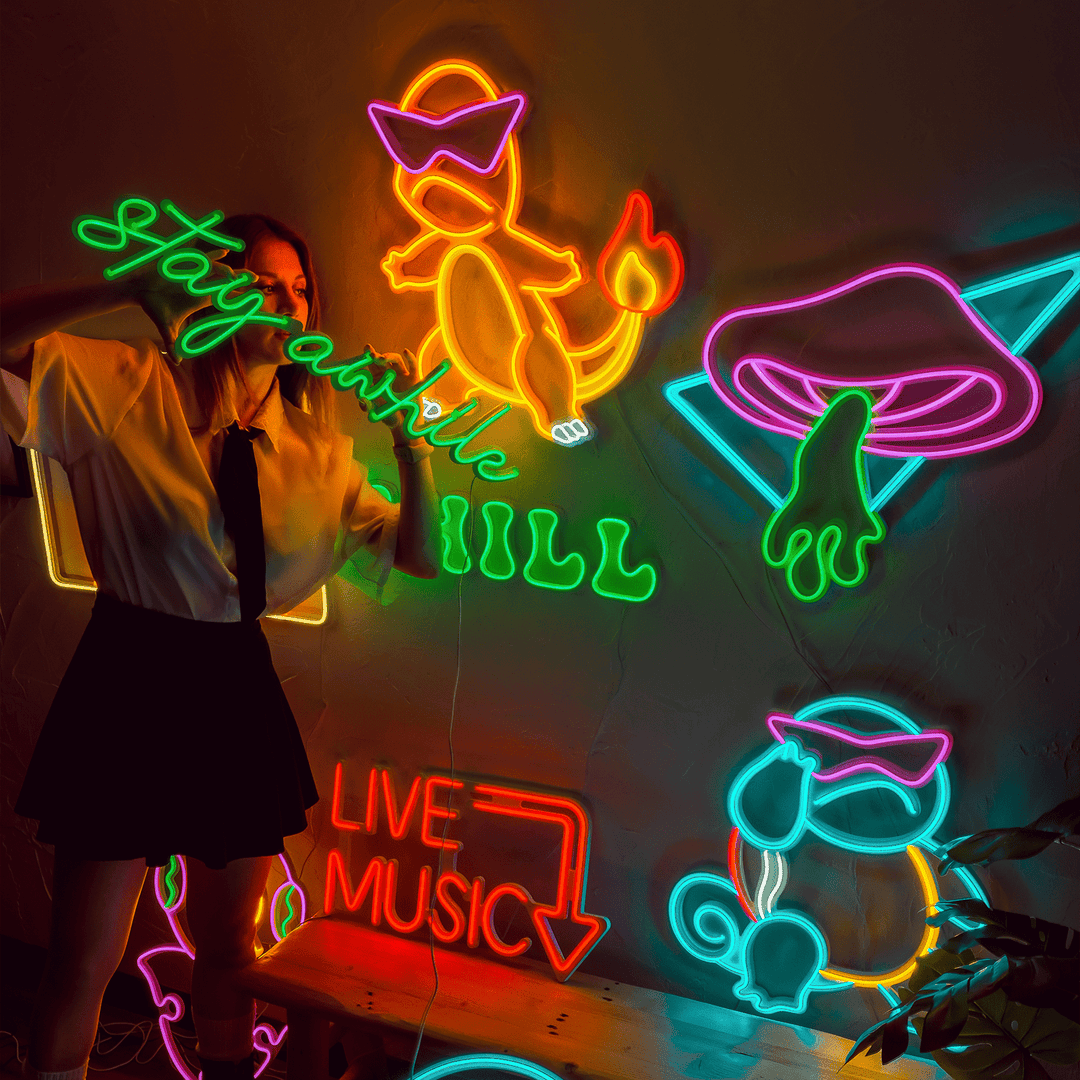 Charmander Inspired Neon Wall Art - Neon Wall Art, | Hoagard.co