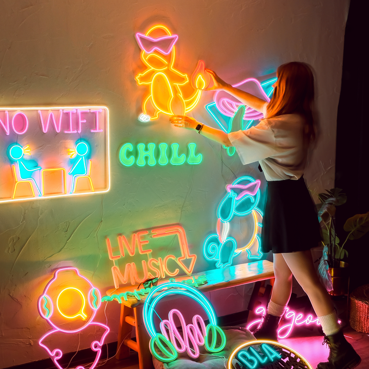 Charmander Inspired Neon Wall Art - Neon Wall Art, | Hoagard.co