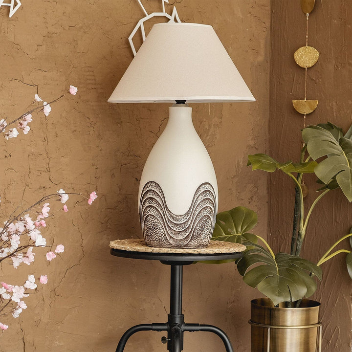 Wavy Cream Table Lamp, Table Lamp, Hoagard, , , - Hoagard
