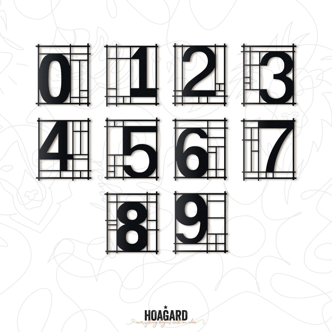Mondrian House Numbers, Metal House Number, Hoagard, , , - Hoagard