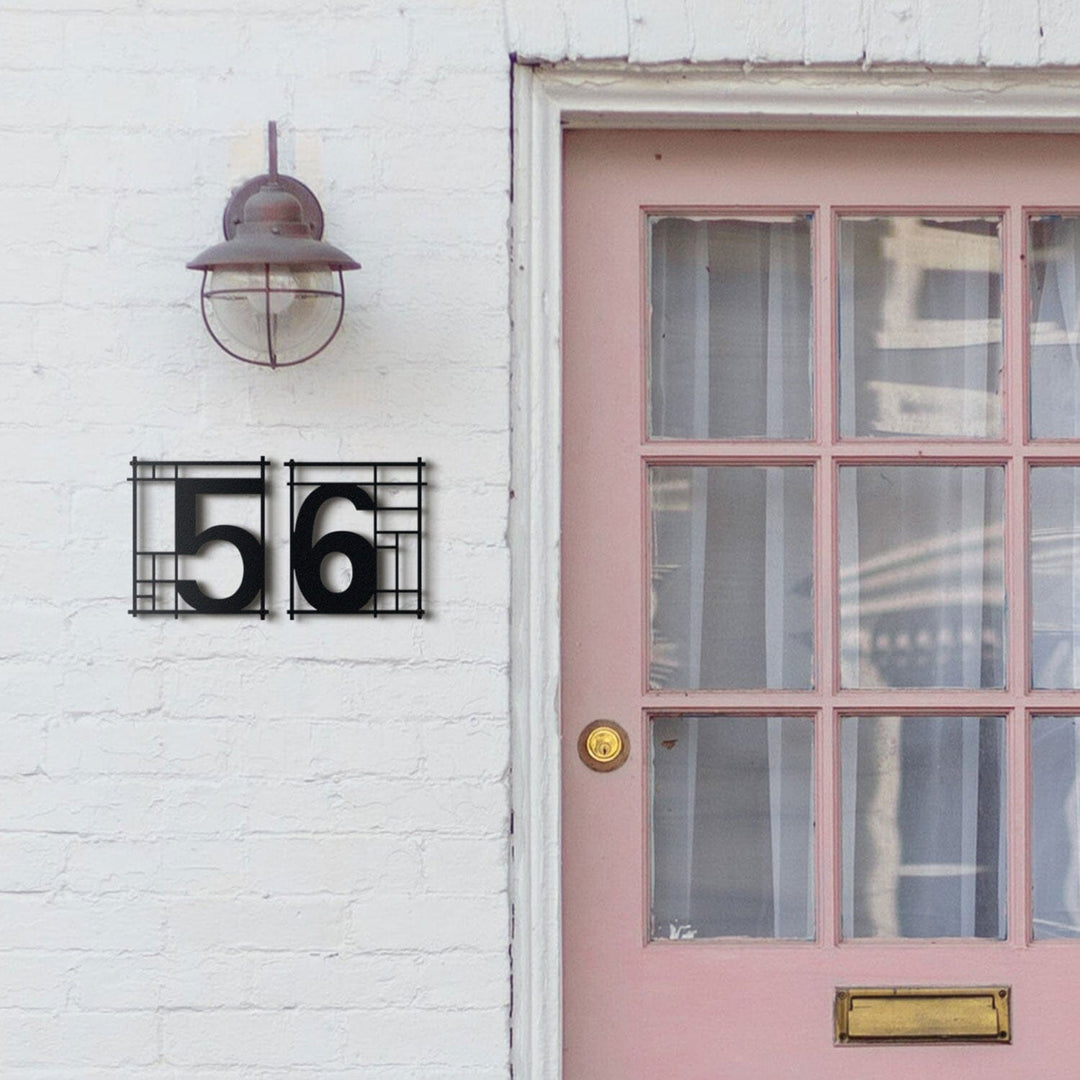 Mondrian House Numbers, Metal House Number, Hoagard, , , - Hoagard