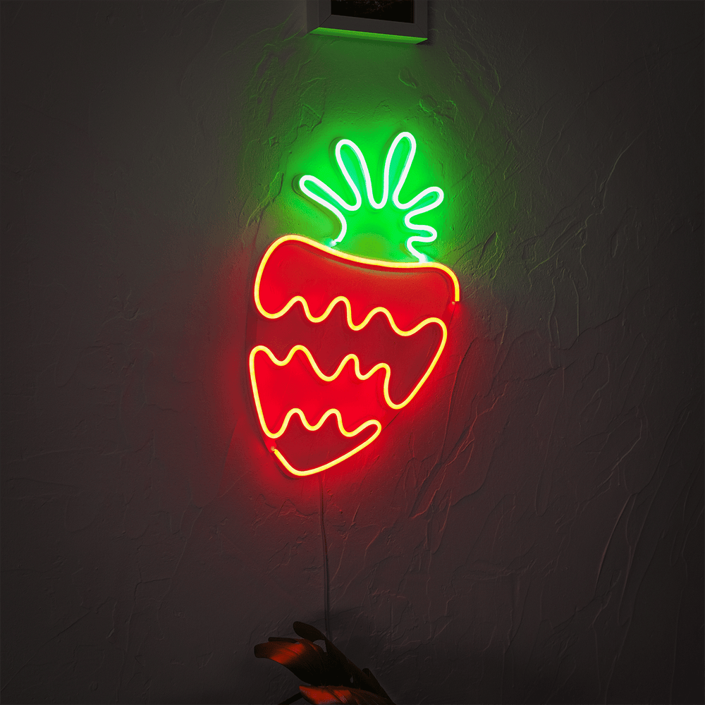 Strawberry Neon Wall Art, Neon Wall Art, Hoagard, , , - Hoagard