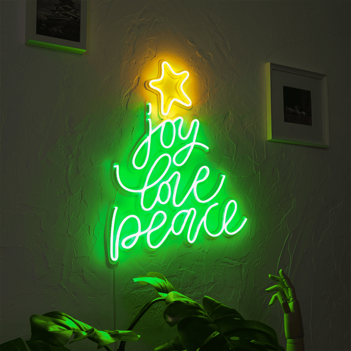 Joy Love Peace Neon Wall Art, Neon Wall Art, Hoagard, , , - Hoagard